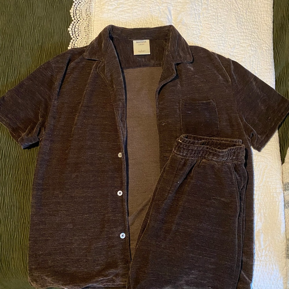 Brown Velour Lounge Set